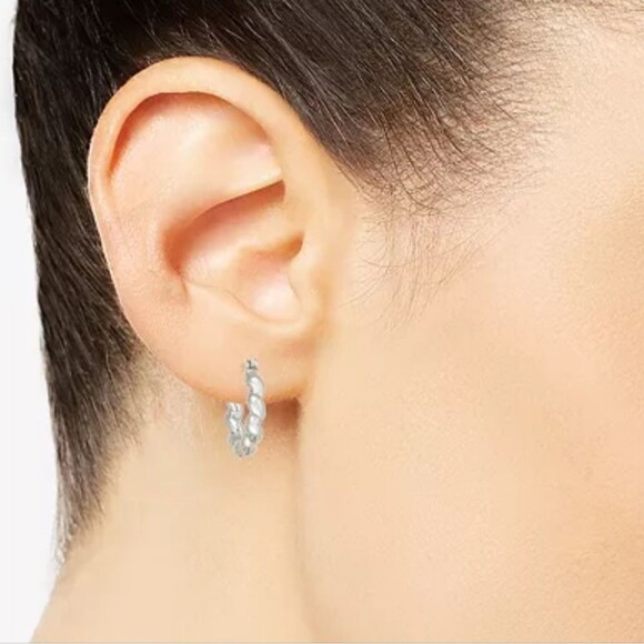 🎁On 34th 3-Pc. Set Small Pavé & Color Mixed Style Hoop Earrings, 0.6" - Picture 3 of 8